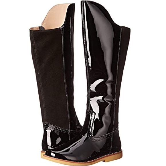 Elephantito Other - Elephantito Patent Leather Suede Girl’s Tall Boots